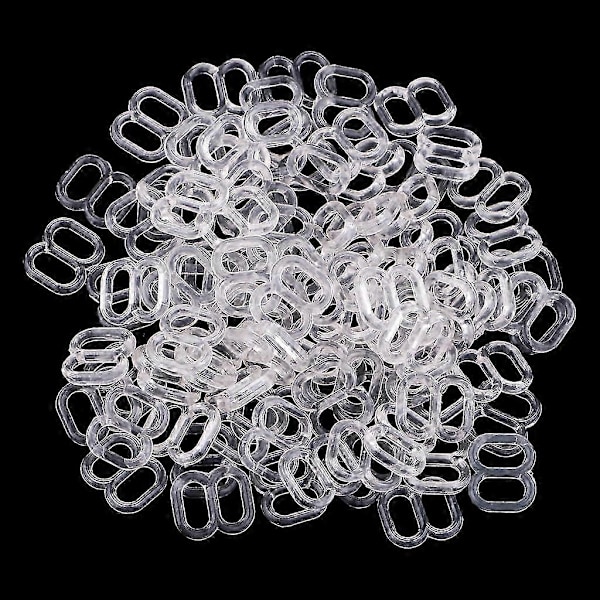 3x100 stk. 6 mm Nylon Justering 8 Krog BH Skyder Spænde Bikini Lukninger Klar Godt