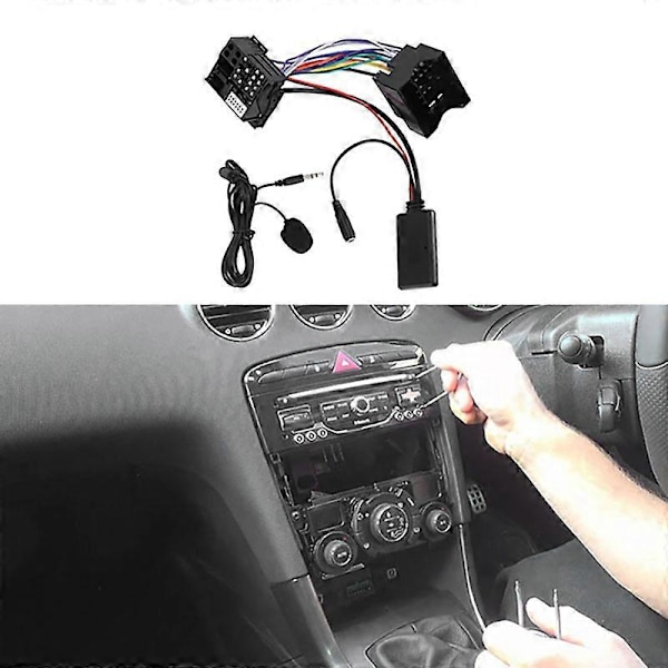 Auton Bluetooth 5.0 Aux-kaapeli Mikrofoni Handsfree Matkapuhelin Ilmainen Puhelu Adapteri Peugeot Citroen C2 C5 RD4