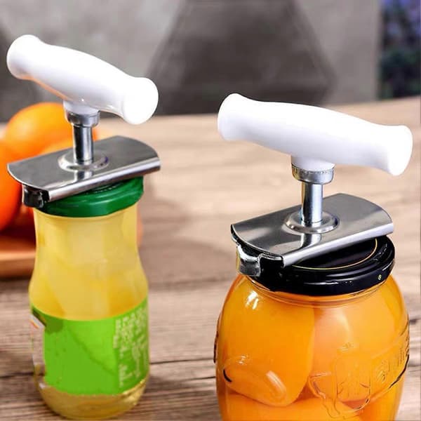 Gigtkrukkeåbner i rustfrit stål Lågfjerner Gear Design Ergonomisk dåseåbner til låg 1-4 Green
