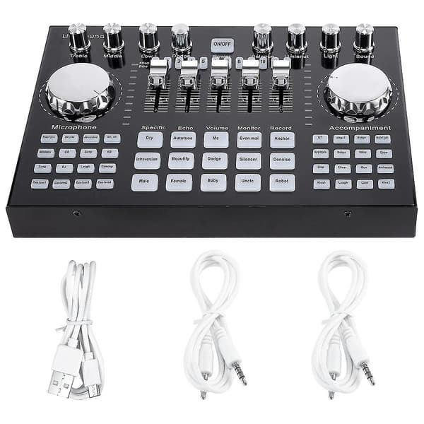 K1 Computer Telefon Stemmeskifter HIFI Live Lydkort Mixer Board Streaming Audio Bluetooth 5.0 Universal