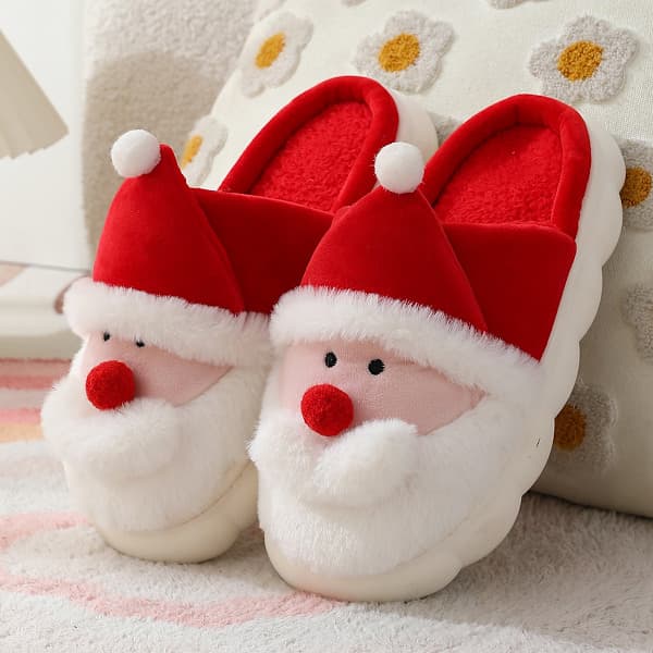 Indendørs bomuldssko, jule-tema bomuldssko, unisex varme og bløde hjemmesko til vinteren Red Hello Kitty 32-33