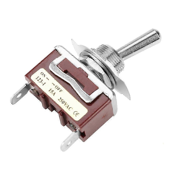 15A 250V Strömbrytare Momentan Vippströmbrytare 2 Stift 2 Positioner 12mm