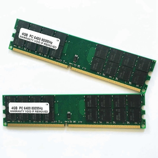 2X 4GB DDR2 RAM-minne 800MHz 1.8V PC2 6400 DIMM 240 Pins egnet for AMD Hovedkort Minne RAM