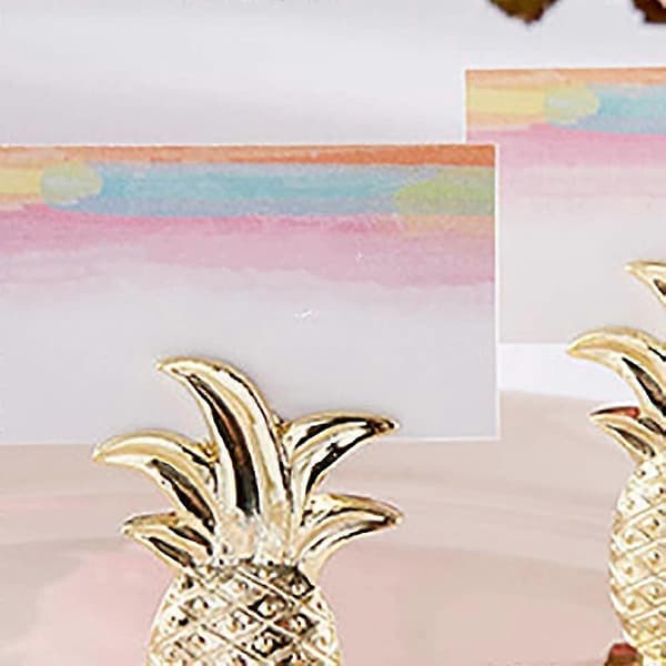 6 stk. Gull Ananas Sete Klipp Plasskort Holdere Bordnummerholder Bildeklipp