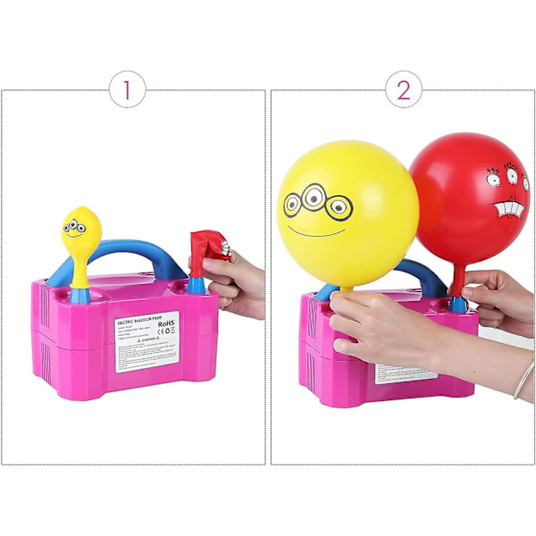 Ballonpumpe Elektrisk Pustemaskine, 2 Oppustningstilstande, 600w