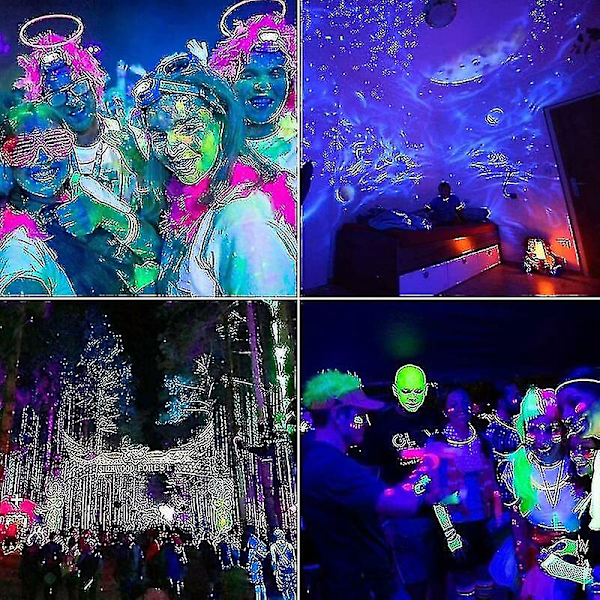 2 st 100W UV LED-flödarlampa Svartljus IP65 Vattentät, Ultraviolett LED-lampa, Effektljus för Akvarium, Fest, Neonmålning, Fluorescerande Poster