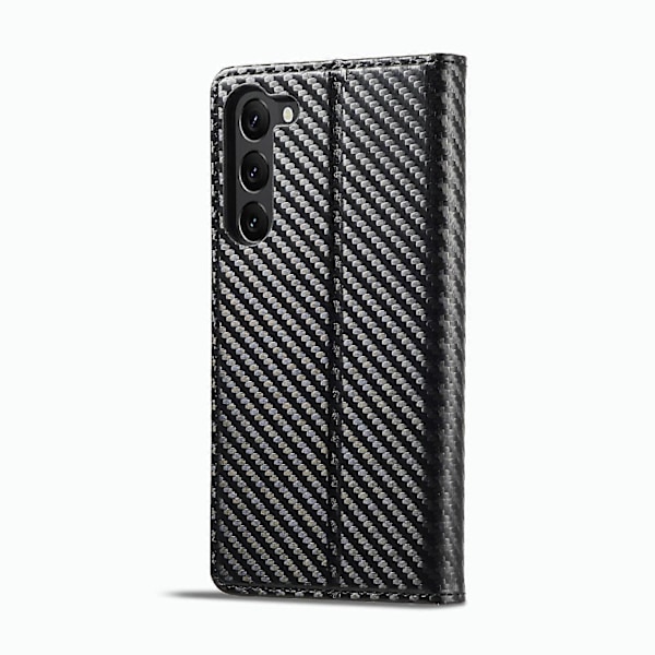 För Samsung Galaxy S23+ 5G LC.IMEEKE Kolfiber PU + TPU Horisontellt Flip Läder Telefonfodral Vertical lines