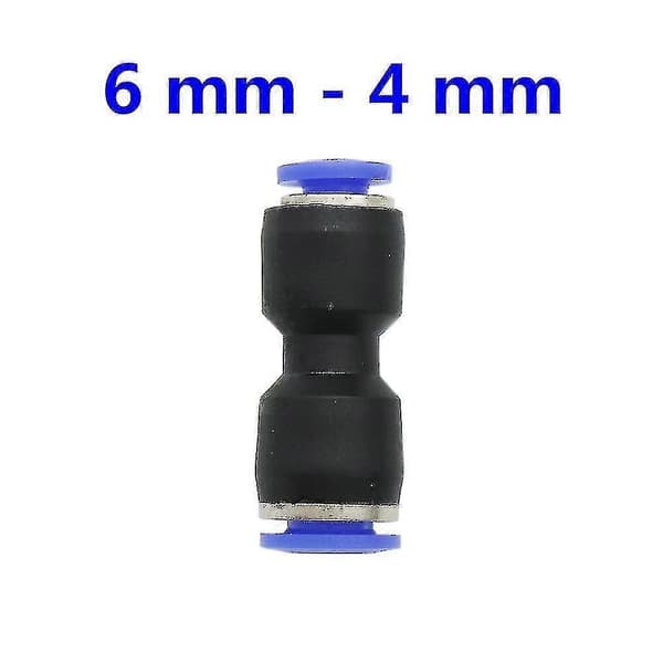 4/6/8/10/12mm Interface Slip Lock Reducerande Rakt Koppling Trädgårdsslang Snabbkoppling Pneumatisk Luftledning Adapter 6 st