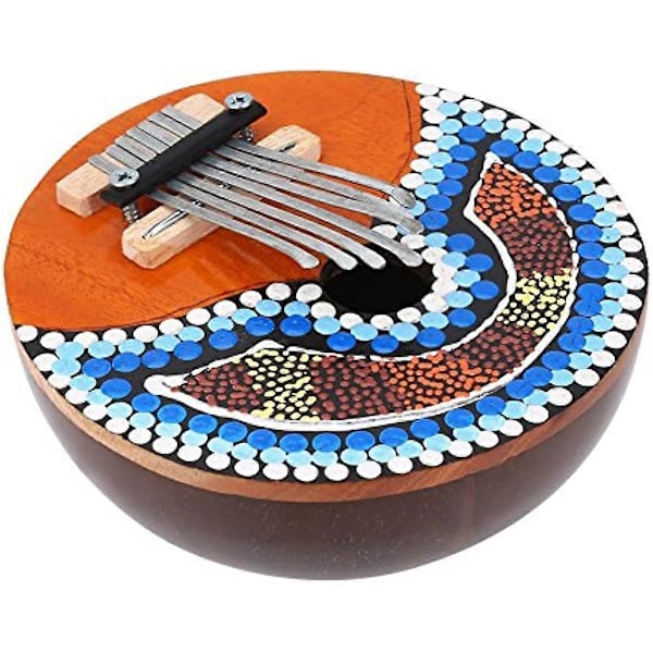 Bnineteenteam Bærbar 7-tangents Mbira Kokosnøddeskal Fingerklaver Musikinstrument Mbira