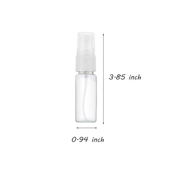 96 st 20 ml transparenta tomma sprayflaskor bärbara påfyllningsbara finfördelare White & transparent