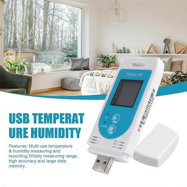 TempU 03 USB Temperatur Fugtigheds Data Logger Genanvendelig RH TEMP Datalogger Optager Humiture Optagelse