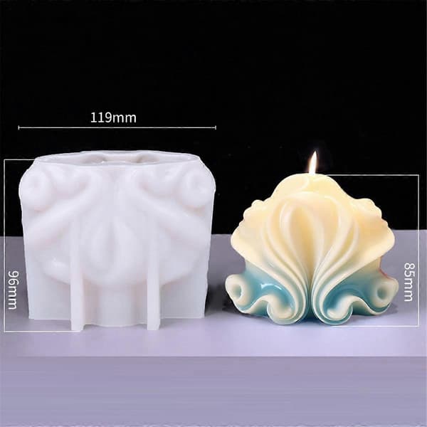 3D Skjellformet Lys Silikonform Skjell Kake Sjokoladeform,E