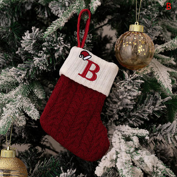 Christmas strumpor stickning brev strumpa dekoration för hem Xmas Tree Ornament style 8
