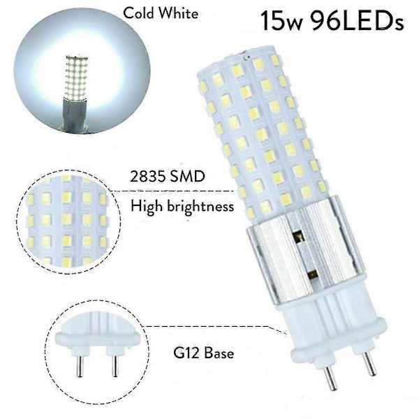 G12 LED Pærer 15w LED 96leds Pære G12 Glødepære Erstatningslys LED Majspære Til Gade Lager Kold Hvid