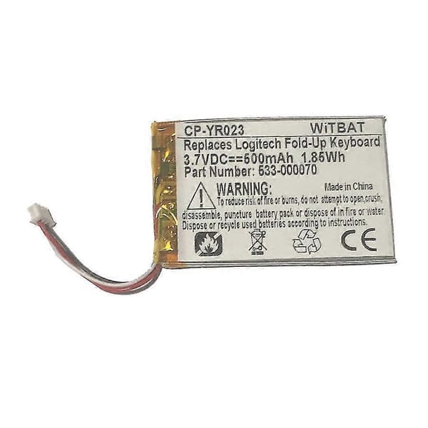 Fantastisk Egnet Til Logitech Foldbar Tastatur Batteri Ahb303450