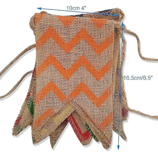 3,7 m maalaisromanttinen juuttikangasviiri, juuttikangasliput Hessian-viiri 10x16,5 cm ulkokäyttöön pellavaviiriin hääjuhliin, vauvakutsuihin, huoneen tai puutarhan koristeluun