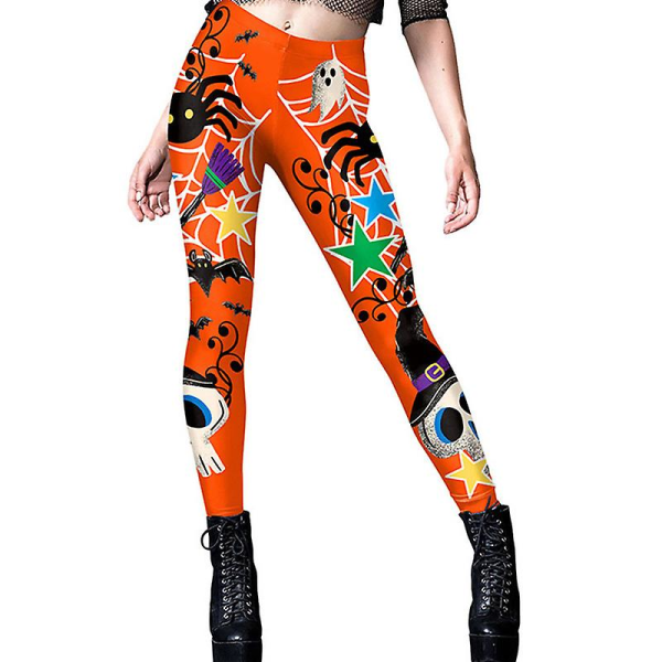 Halloween Leggings För Kvinnor Holiday Yoga Byxor Xmas Workout Athletic Leggings med hög midja med fickor för kvinnor style 3 M