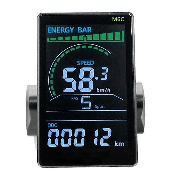M6C Elektrisk Cykel LCD Display Mätare 24V-60V E Scooter LCD Panel Färgskärm med USB för Mountain E