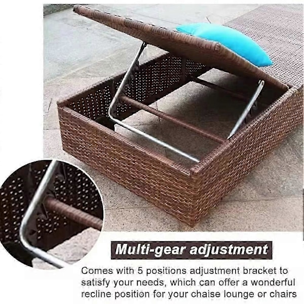 Justeringsbeslag egnet egnet til Chaise 5 Position Ryglænsjustering egnet egnet til Udendørs Terrasse Lounge Plast Ho