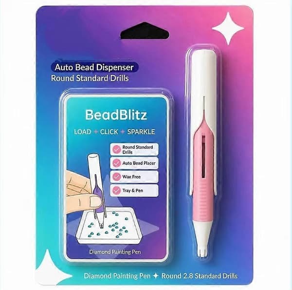 Automatisk diamantmaleri perledispenser, ergonomisk diamantkunst styluspen Pink
