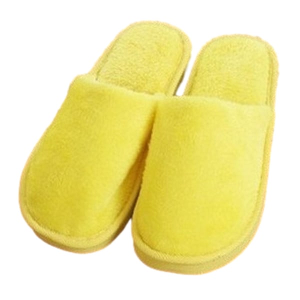 Candys färgglada bomullstofflor förtjockade varma skor som andas för hemmabruk Yellow 39