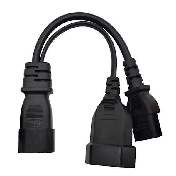 Y-tyypin jakokaapeli, Iec320 3-nastainen C14 uros C13 + 2-reikäinen Eu 4.0mm naarasliitin AC-virtajohto