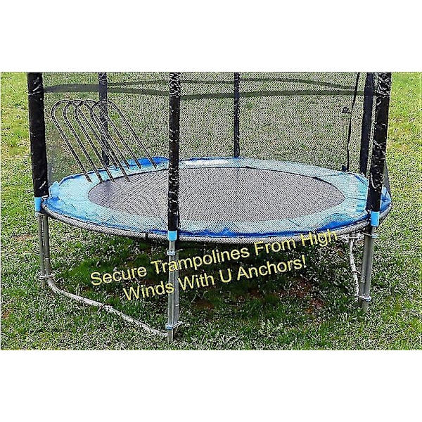 8st Trampolinfäste U-formade Ankare Kraftiga Metallfästspikar Azul