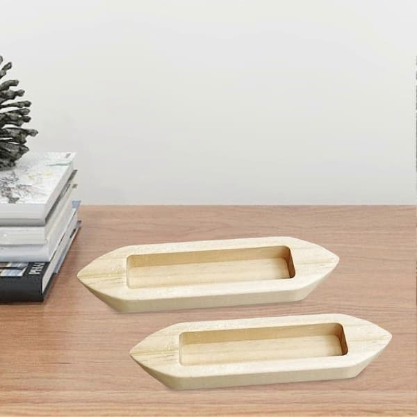 Ufærdig træbådsmodel Miniature DIY-håndværk til hjem og kontor 5pcs