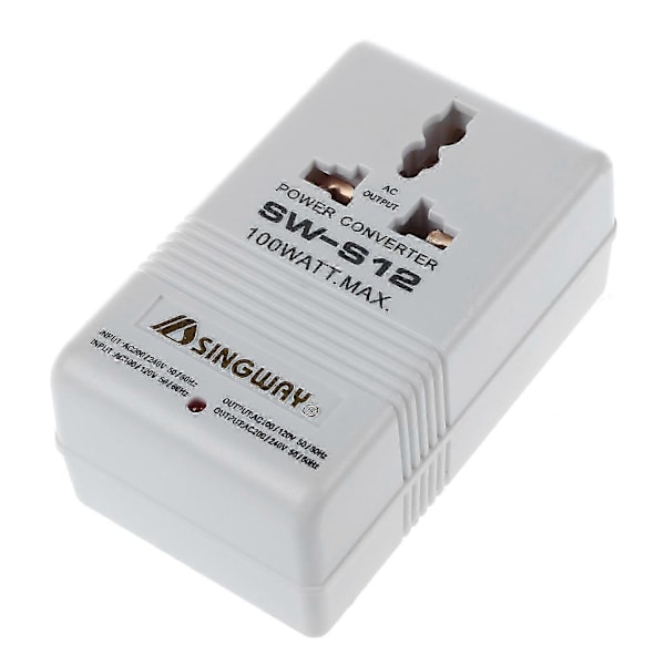100W 110V/120V - 220V/240V Jännitekonvertteri Muuntaja Matkalle Valkoinen