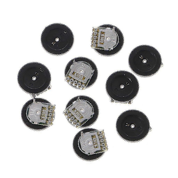 10 stk. B103 16x2mm 10k Ohm Dobbelt Drejeknap Taper Volumen Hjul Duplex Potentiometer