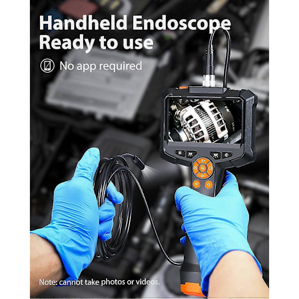 Endoskop Kamera, Inspektionskamera 4.3 Ips Skærm 1080p Hd Endoskop Kamera, Endoskop Kamera, Ip67 Vandtæt(1m)