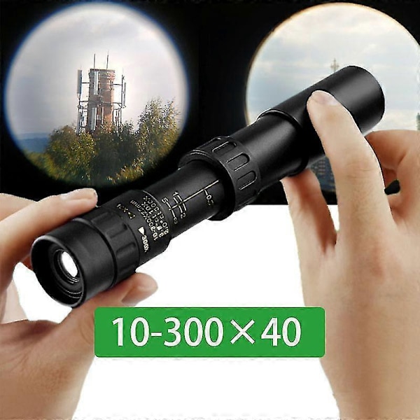 10-300x40mm Bærbar Mini Monokulær Teleskop Udtrækkelig Zoom Vandtæt Bak4 Prisme Campingudstyr Telefon