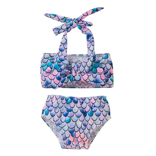 Leopardmönstrad Sling Baddräkt för Barn Flickor Bikini Set --- Drop Färgstark Storlek 110