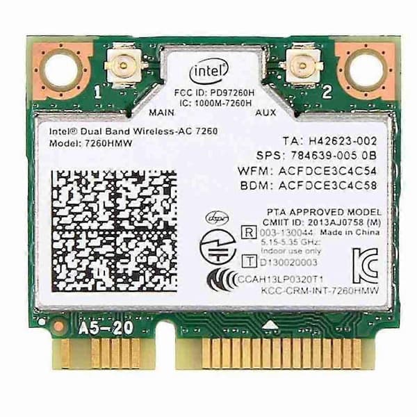 Intel 7260 AC 7260HMW 867Mbps 5G Trådløs Wifi-T2