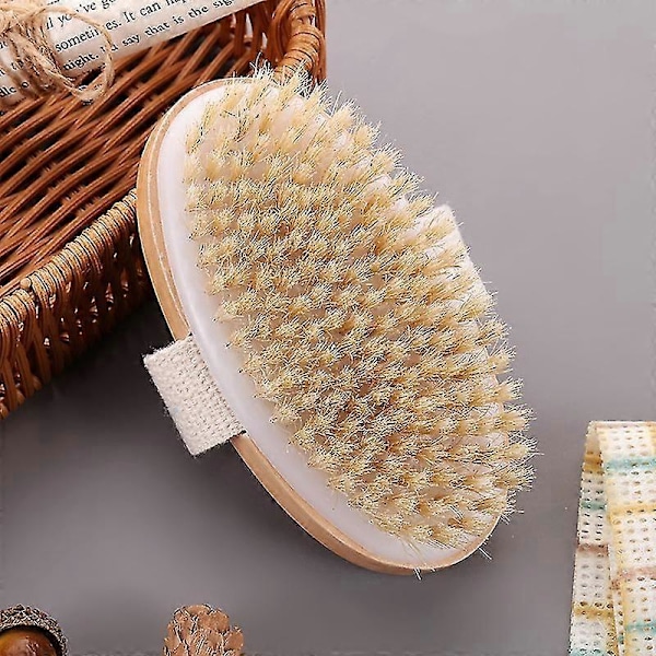 Torrborste Kroppsborste, Mjuka och Fasta Borst, Dusch Kropp Exfolierande Skrubbborste För Celluliter och Lymfa, Förbättra din cirkulation