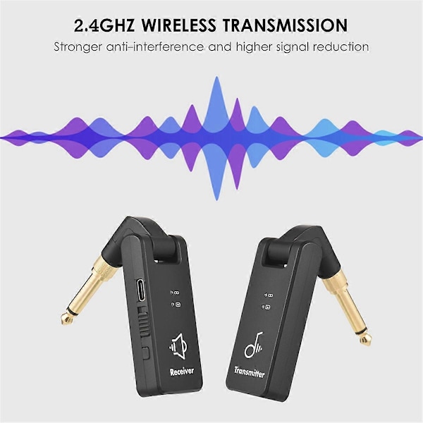-8 Gitar Mottaker & Sender Innebygd Batteri for Gitar Bass
