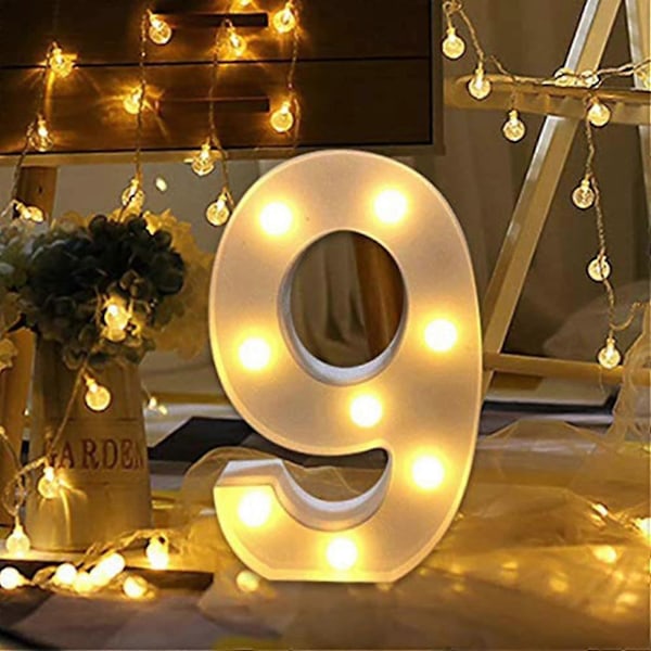 LED Tallamper Tall 9 Varm Hvit Dekor Til Bursdagsfest_p
