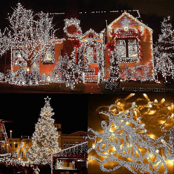 300 LED-valosarjanauha, Ylimääräisen pitkä 30 metriä Superkirkas Jouluvalosarja, 8 Valotilaa (lämmin valkoinen)