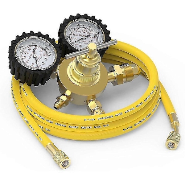 Sopii typpisäätimelle + letkulle, 0-800 PSI ja 0-4000 PSI ulostulopaine, CGA580 sisääntuloliitäntä ja 1/4 tuuman uroslaippaliitin - FO SHAN RAN WANG
