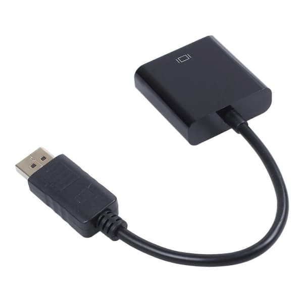 10X 1080P DP DisplayPort uros-VGA naarasmuunninsovitinkaapeli varastossa Black