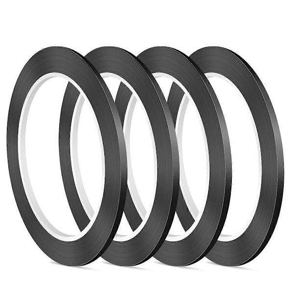 4 STK Whiteboard Tape, Sort Pinstripe Tape, 3 mm Bredde Pin Striping Tape, til Klasseværelse, Konference D