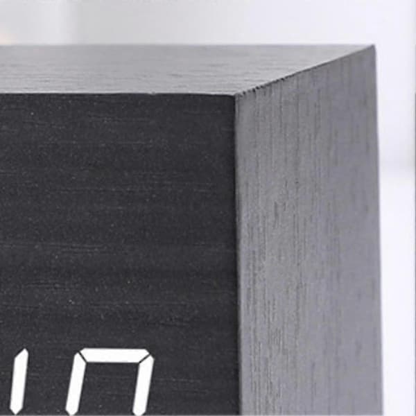 LED-bakgrundsbelyst Digital Termometer Väckarklocka Luminous Klocka Hem A