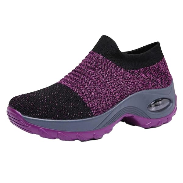 Fleksibel Ortopædisk Sko Elegante Elastiske Slip-on Flade Sko til Kvinder Mesh Overdel Åndbare Sneakers Purple 39