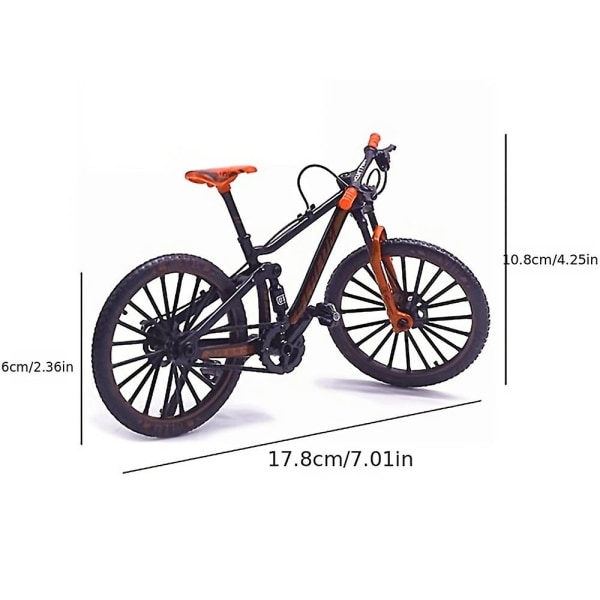 1:10 Mini Legering Cykel Skalmodell Finger Mountain Bike Toy Orange