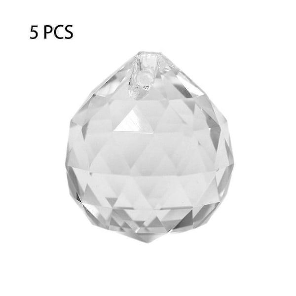 5 stk. Suncatcher Gave Prism Fasetteret Lysekrone Krystal Kugle DIY Feng Shui Vedhæng