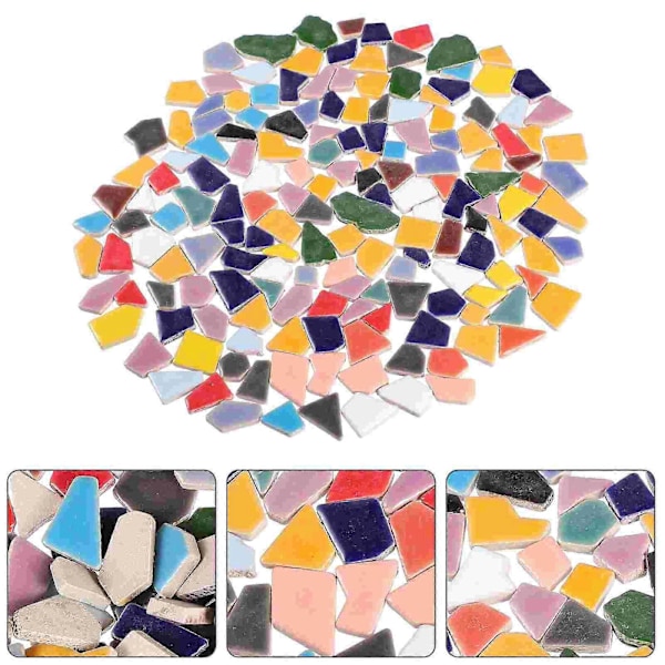 200 G Kontor Bord Dekoration Keramik Mosaik Flise til Håndværk Uregelmæssig Form Blomsterpotte Partikel Sten Glaseret DIY Barn