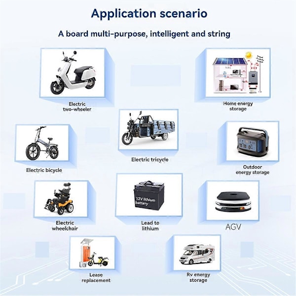 Smart BMS 100 Balans för Lifepo4 Li-Ion Lto NMC 40A 4s 8s Aktiv Balans Inbyggd Bluetooth Lifepo4