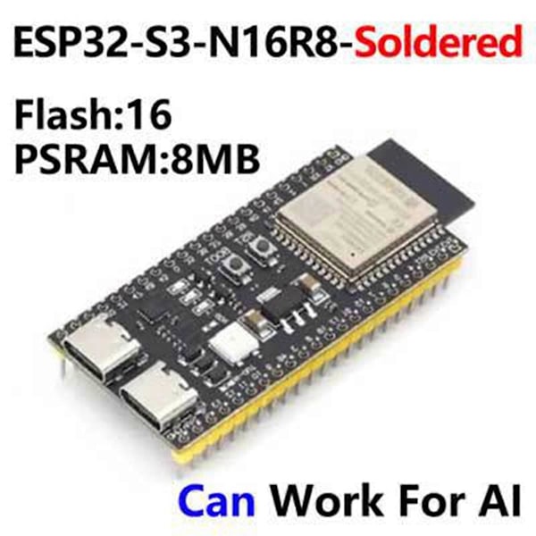 ESP32-S3 Utvecklingskort Kit Wifi BT Modul ESP32-S3-N16R8-Lödd