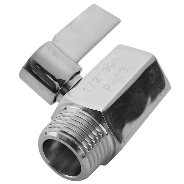 304 Rustfritt Stål Mini Kuleventil (1/2 Tomme Hunn x Hann) NPT Gjenge, Vannstrømregulator Hodekontrollventil