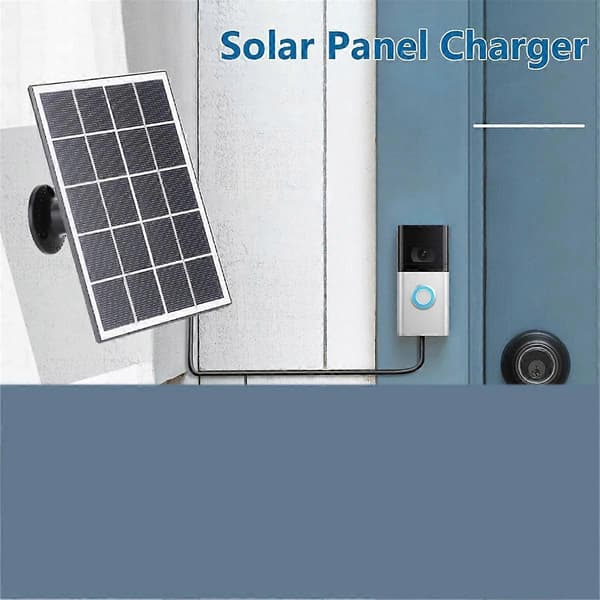 20W Solpanel Laddare för Ring Video Dörrklocka, Svart
